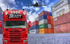 Exemplo de frete multimodal com avião e caminhão